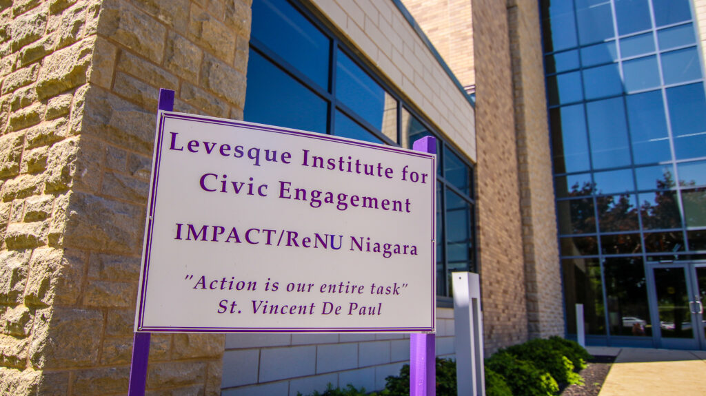 Levesque Institute Civic Engagement Sign
