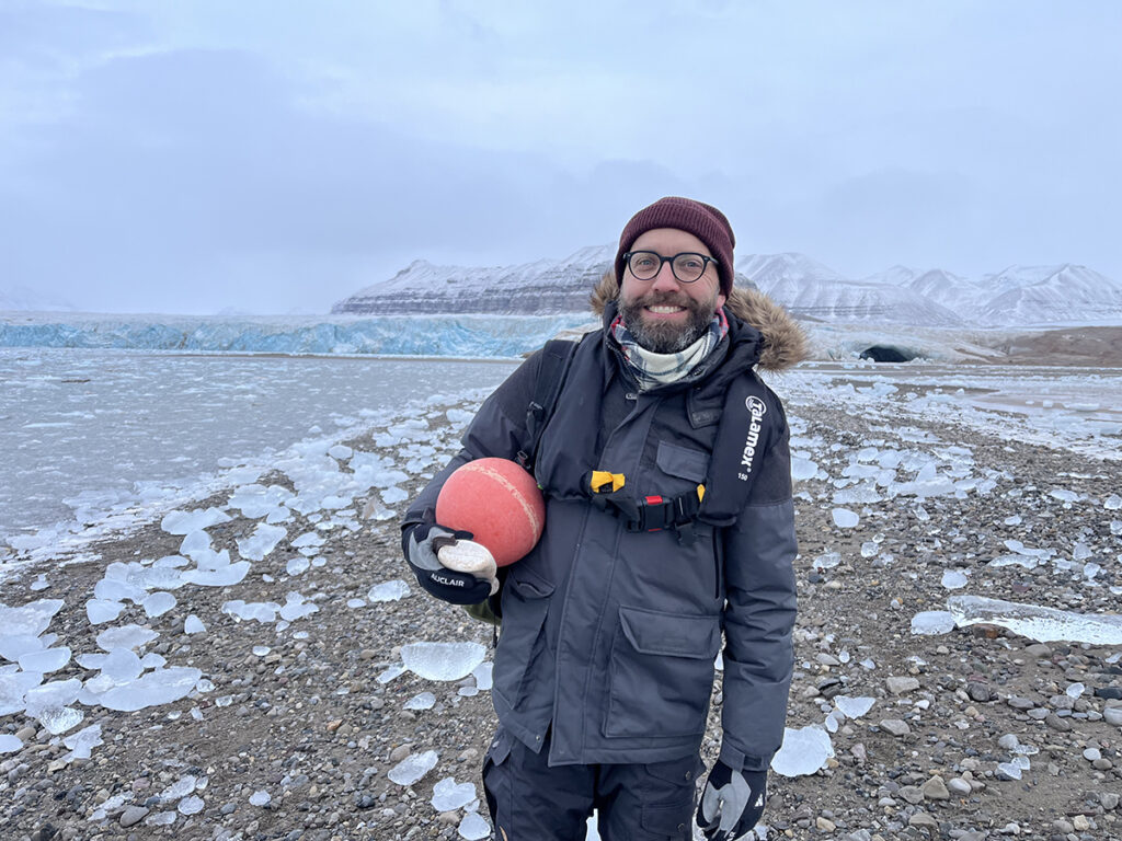 Dr. Douglas Tewksbury spent three weeks in Svalbard, Norway, as part of a group of artists and educators doing projects on climate change.