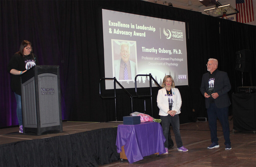 Dr. Timothy Osberg, professor of psychology, received the Excellence in Leadership and Advocacy Award