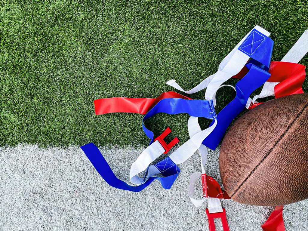 Flag Football Equipment on Green Turf