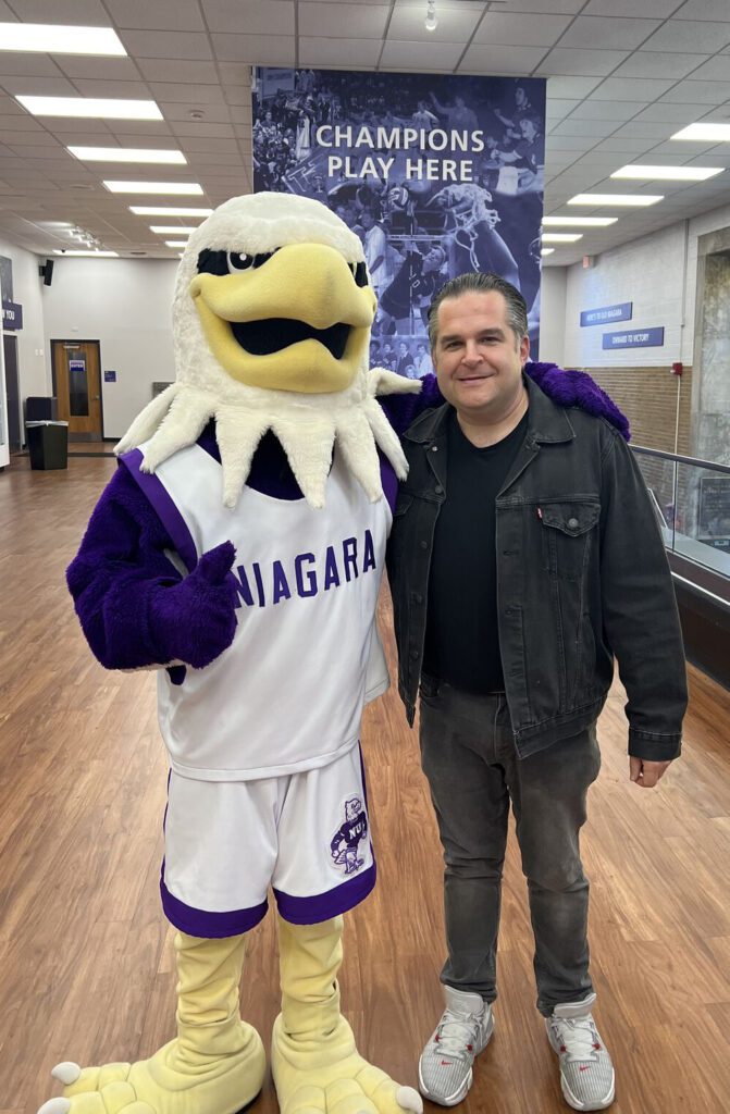 Josh Halpern, CEO of Big Chicken, with Niagara's Monte.