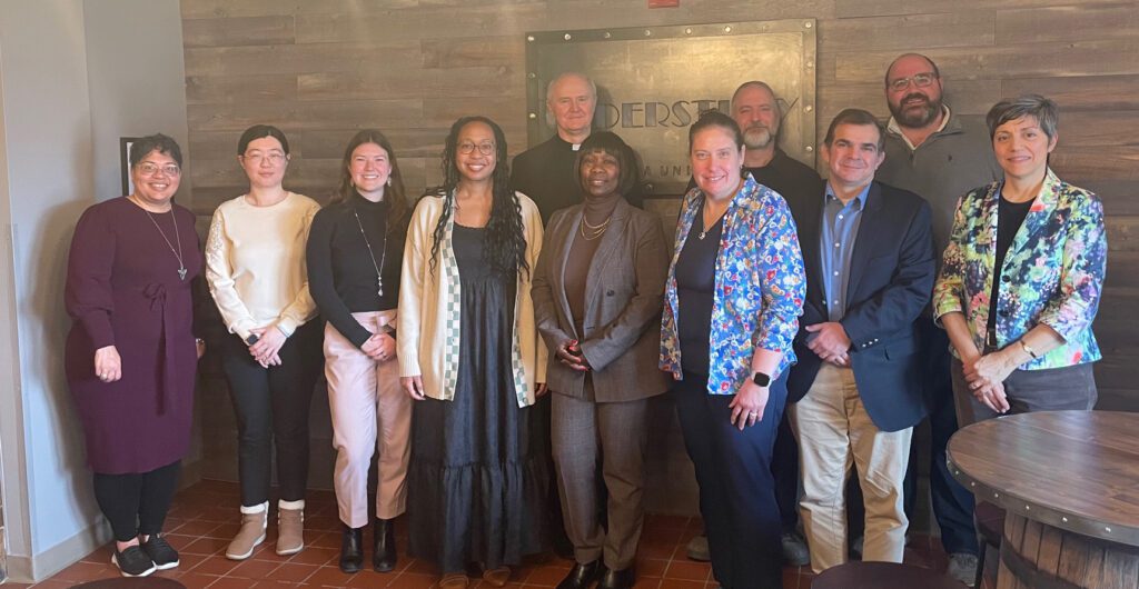 New faculty members after having lunch