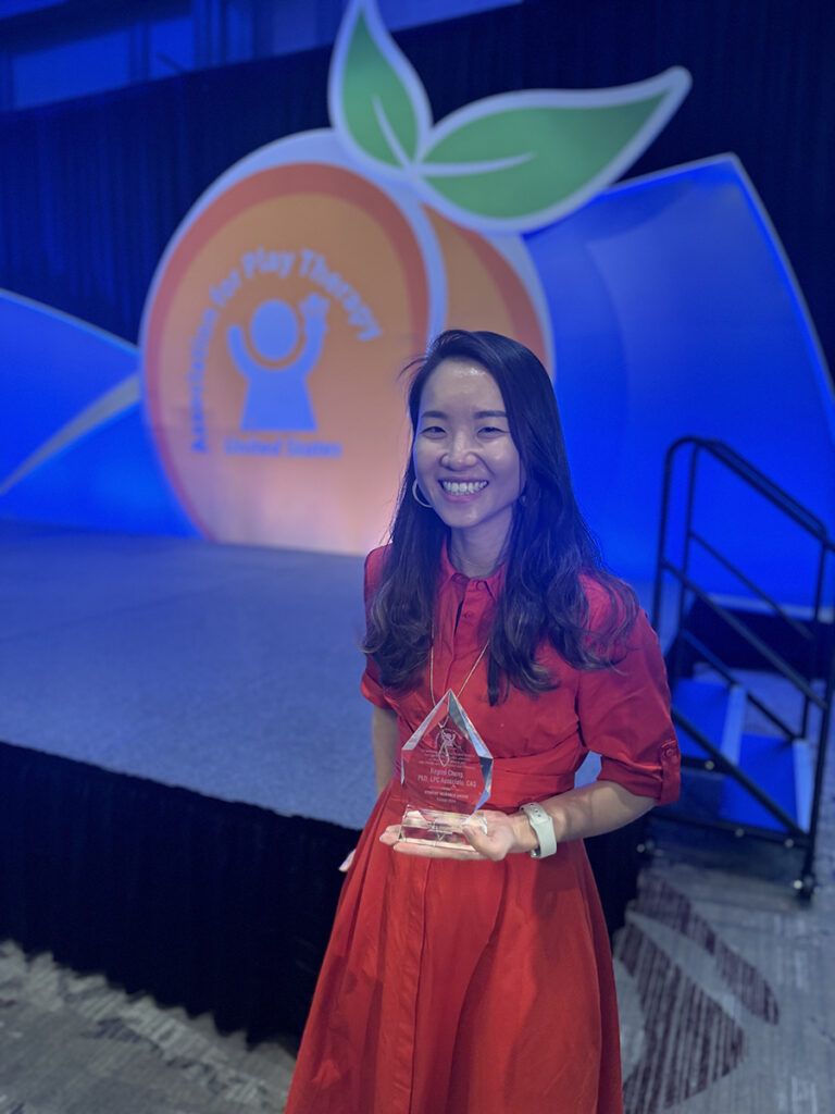 Dr. Regine Chung, assistant professor of clinical mental health counseling at Niagara University, was recognized with the Student Research Award by the Association for Play Therapy during its annual international conference in Atlanta, Ga., Oct. 15-20, 2024.