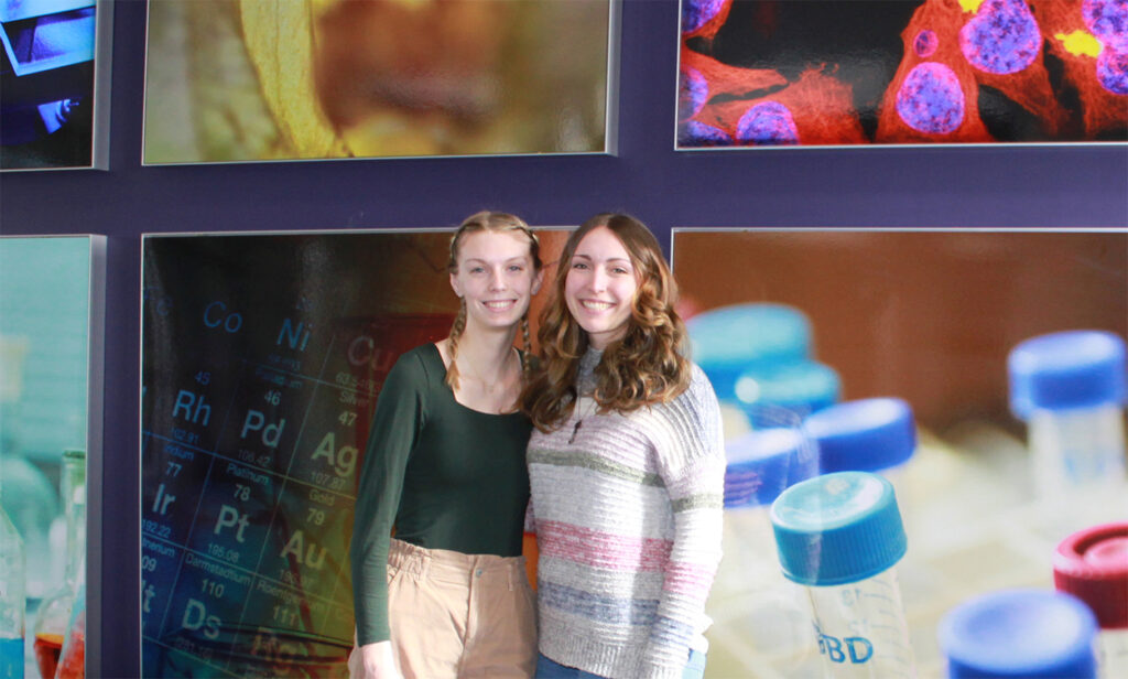 Junior environmental science majors Samantha Wrobel and Bethany Mangioni received research grants from the Rochester Academy of Science. .