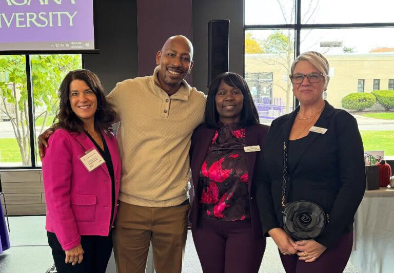 Educators and Community Organizations Discuss Early Childhood Best Practices at Niagara University Summit Four individuals at the 2025 Early Childhood Summit