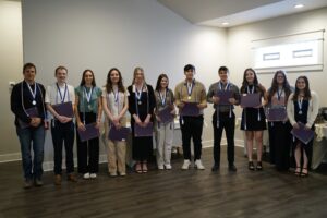 Dr. Robert Poltis and the 2026 Gamma Sigma Epsilon inductees at the banquet (photo credit: Breana Andrews).
