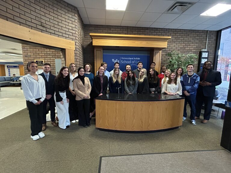 Niagara University pre-law students are pictured at the UB School of Law.