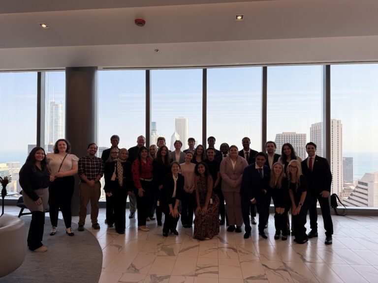 Niagara University pre-law students are pictured at the Jones Day law firm in Chicago.