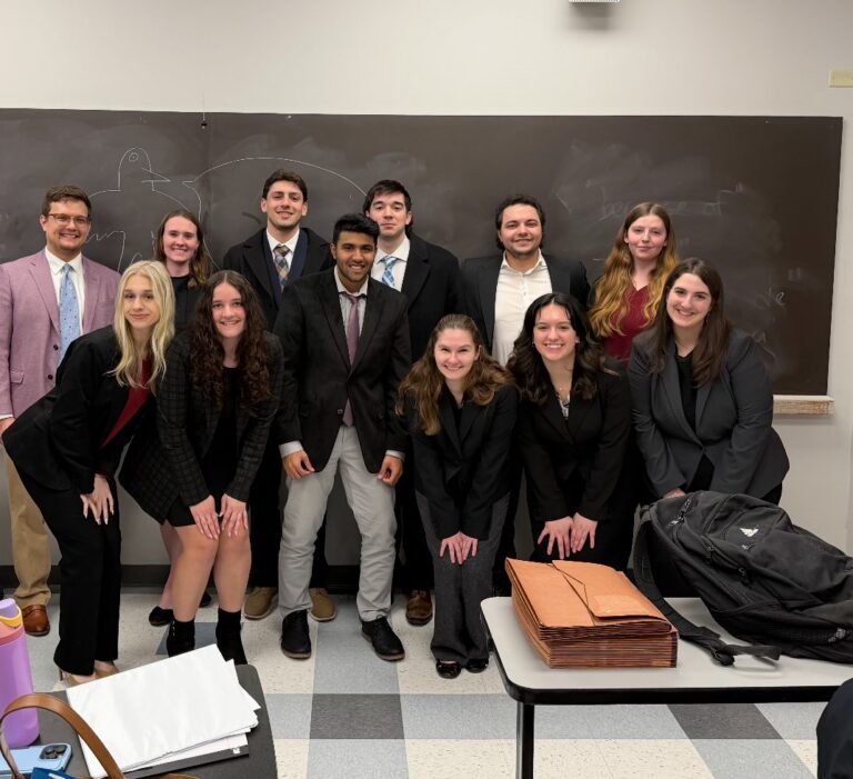 Niagara University's mock trial team participates in a competition at the University at Buffalo.