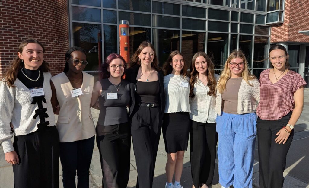 Student presenters pictured left to right: Sierra Ashbaugh, Lisa Aarakit, Elizabeth MacArtney, Hannah Cassidy, Dakota Harrison, Cassidy Hemingway, Ally Moll, and Kinga Wronska