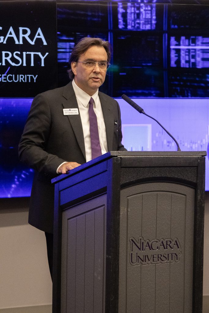 Mark Frascatore talking during the press conference. 