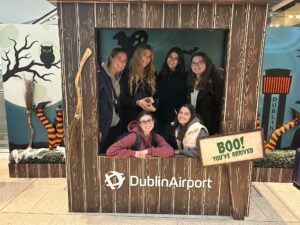 Niagara University students are pictured arriving at the airport in Ireland.