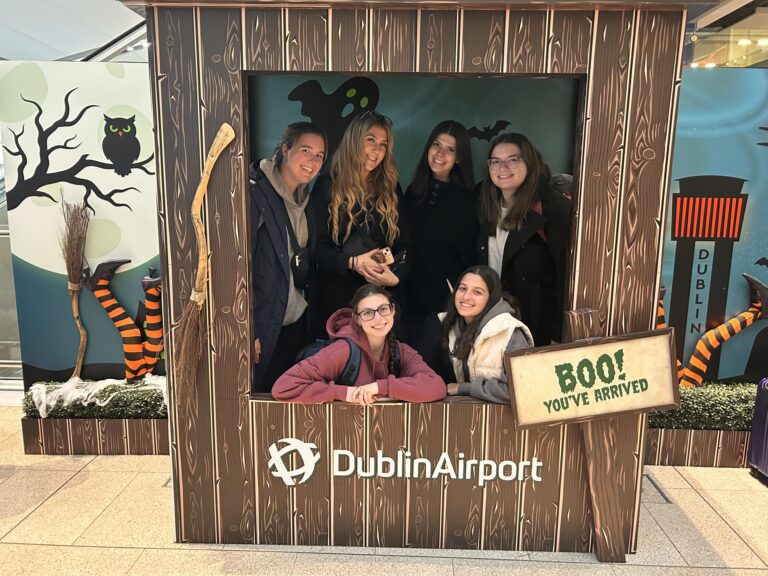 Niagara University students are pictured arriving at the airport in Ireland.